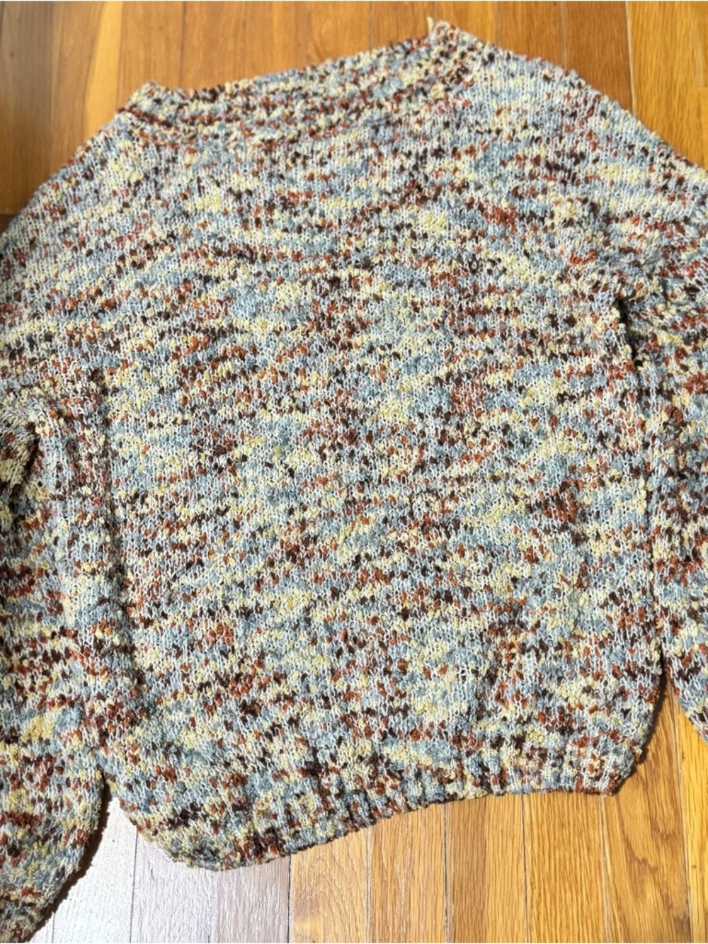 Blu Pepper Multicolor Speckled Crewneck Sweater - Blue, Brown, Yellow